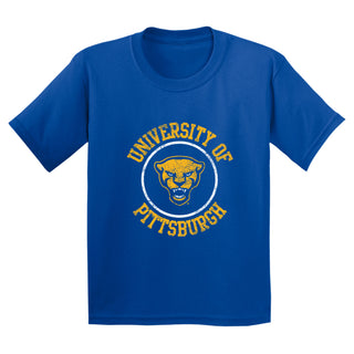 Pittsburgh Panthers Distressed Circle Logo Youth T-Shirt - Royal