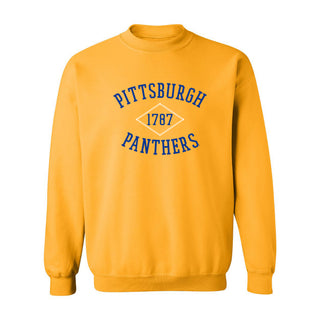 Pittsburgh Faux Stitch Arch Crewneck - Gold