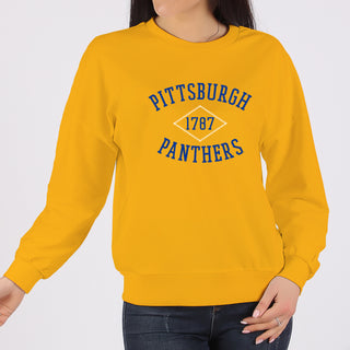 Pittsburgh Faux Stitch Arch Crewneck - Gold