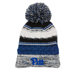 Pittsburgh Primary Logo Pom Pom Team Beanie - Royal/Black/White