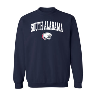 South Alabama Jaguars Arch Logo Crewneck Sweatshirt - Navy