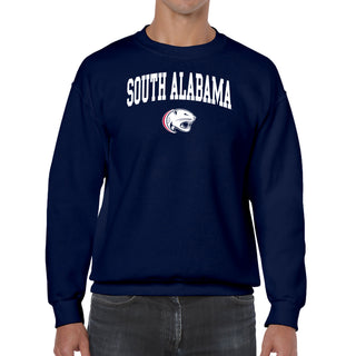 South Alabama Jaguars Arch Logo Crewneck Sweatshirt - Navy