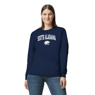 South Alabama Jaguars Arch Logo Long Sleeve T Shirt - Navy