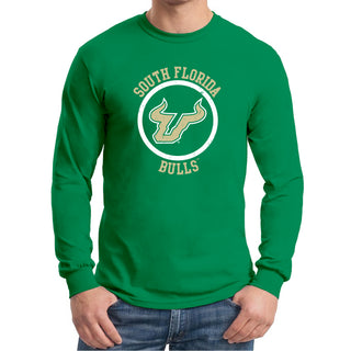 South Florida Bulls Distressed Circle Logo Long Sleeve T-Shirt - Irish Green
