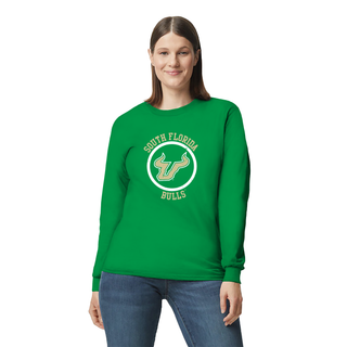 South Florida Bulls Distressed Circle Logo Long Sleeve T-Shirt - Irish Green