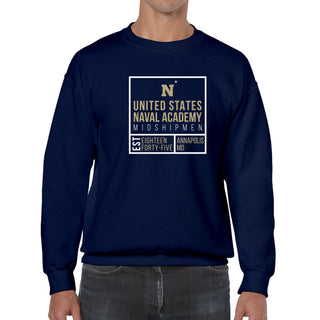 US Naval Academy Box Label Crewneck - Navy