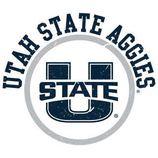 Utah State Aggies Distressed Circle Logo T-Shirt - White