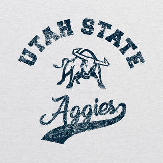 Utah State Aggies Retro Script NLA Triblend T-Shirt - Heather White