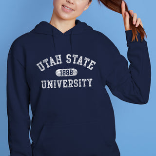 Utah State Aggies Athletic Arch Hoodie - Navy