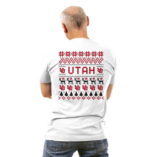 Utah Utes Ugly Holiday Sweater T-Shirt - White