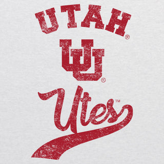 Utah Utes Retro Script Premium Triblend T-Shirt - Heather White