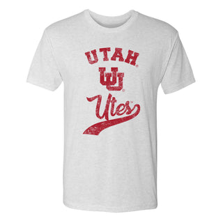 Utah Utes Retro Script Premium Triblend T-Shirt - Heather White