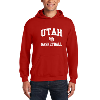 Utah Utes Arch Logo Basketball Hoodie - Red