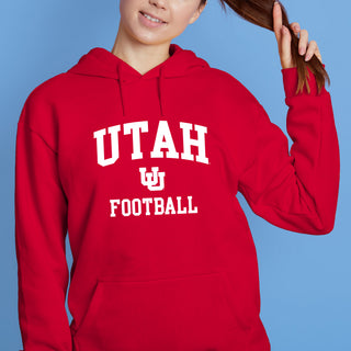 Utah Utes Arch Logo Football Hoodie - Red