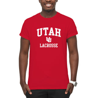 Utah Utes Arch Logo Lacrosse T-Shirt - Red