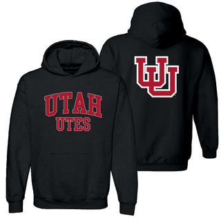 Utah Utes Front Back Print Hoodie - Black