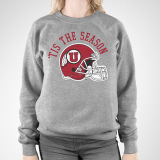 Utah Utes Tis the Season Crewneck - Sport Grey