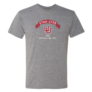 Utah Utes Ribbon Arc NLA Triblend T-Shirt - Premium Heather