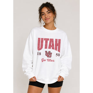 Utah Utes Giving Noise JA BTB Crewneck - White