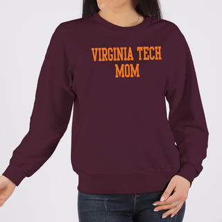 Virginia Tech Basic Block Mom Crewneck Sweatshirt - Maroon