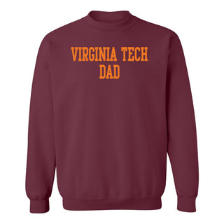 Virginia Tech Basic Block Dad Crewneck Sweatshirt - Maroon