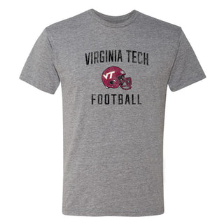 Virginia Tech Faded Football Helmet NLA Triblend T-Shirt - Premium Heather