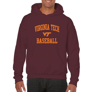 Virginia Tech Arch Logo Baseball Hoodie - Maroon