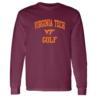 Virginia Tech Arch Logo Golf Long Sleeve - Maroon