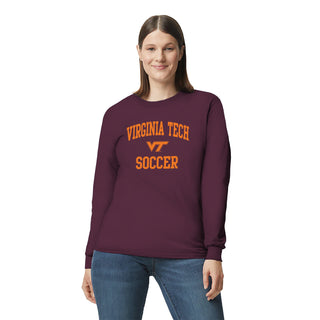 Virginia Tech Arch Logo Soccer Long Sleeve - Maroon