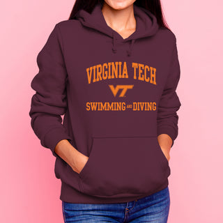 Virginia Tech Arch Logo Swimming & Diving Hoodie - Maroon