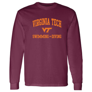 Virginia Tech Arch Logo Swimming & Diving Long Sleeve - Maroon