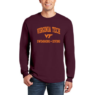 Virginia Tech Arch Logo Swimming & Diving Long Sleeve - Maroon