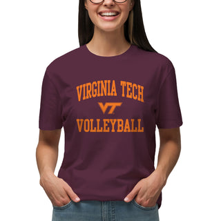 Virginia Tech Arch Logo Volleyball T-Shirt - Maroon