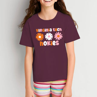 Virginia Tech Daisy Dot Youth T-Shirt - Maroon