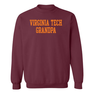 Virginia Tech Basic Block Grandpa Crewneck Sweatshirt - Maroon