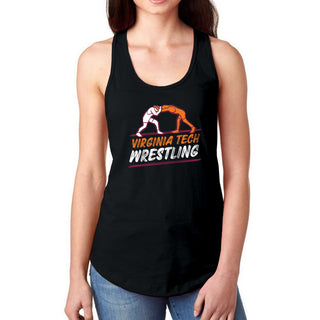 Virginia Tech Wrestling Sketch Racerback Tank Top - Black