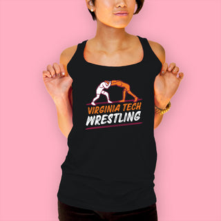 Virginia Tech Wrestling Sketch Tank Top - Black