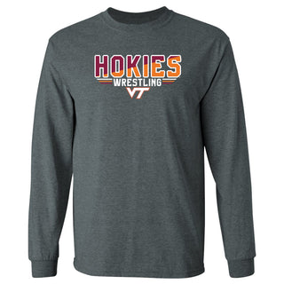 Virginia Tech Wrestling Top Flight Long Sleeve T-Shirt - Dark Heather