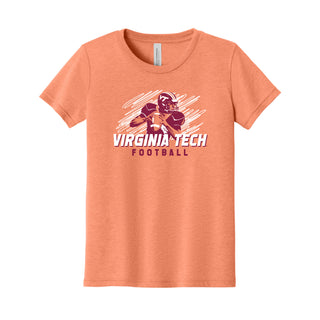Virginia Tech Football Action Triblend Youth T-Shirt - Orange Triblend