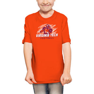 Virginia Tech Football Action Youth T-Shirt - Orange