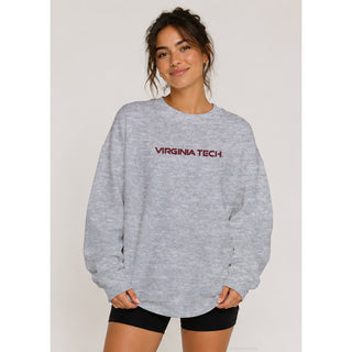 Virginia Tech Wordmark EMB BTB Crewneck