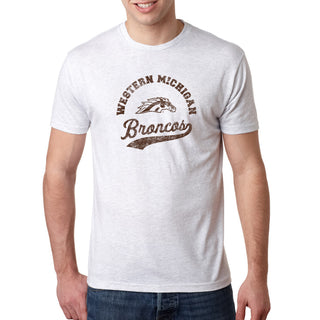 Western Michigan Retro Script NLA Triblend T-Shirt - Heather White