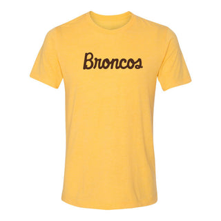 Western Michigan Broncos Script Wordmark Canvas Triblend T-Shirt - Yellow Gold Triblend
