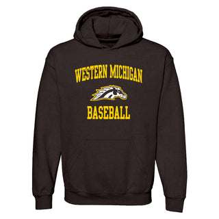 Western Michigan Arch Logo Baseball Hoodie - Dark Chocolate
