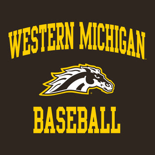 Western Michigan Arch Logo Baseball Hoodie - Dark Chocolate