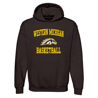 Western Michigan Arch Logo Basketball Hoodie - Dark Chocolate