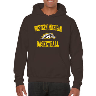 Western Michigan Arch Logo Basketball Hoodie - Dark Chocolate