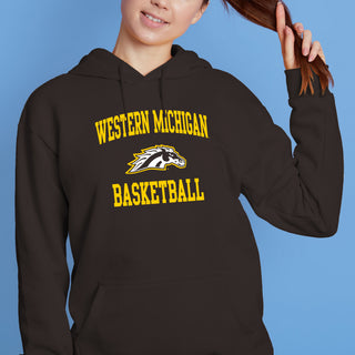 Western Michigan Arch Logo Basketball Hoodie - Dark Chocolate
