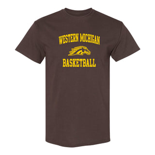 Western Michigan Arch Logo Basketball T-Shirt - Dark Chocolate