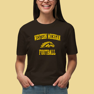 Western Michigan Arch Logo Football T-Shirt - Dark Chocolate